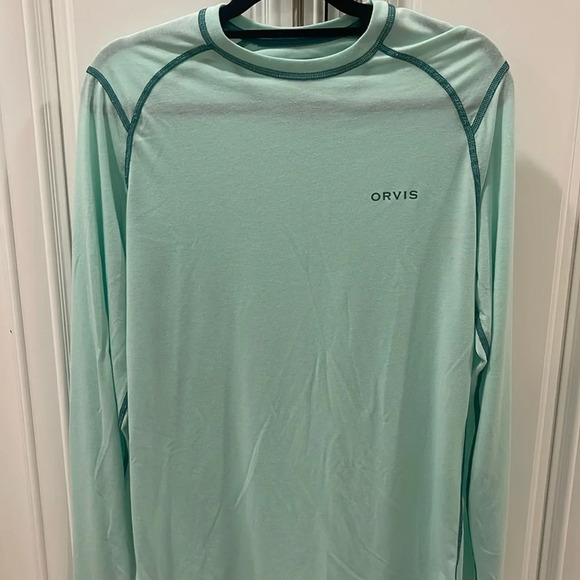 Orvis Other - Orvis Shirt Small Aqua Blue Moisture Wicking Fishing Performance Tee Long Sleeve